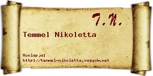 Temmel Nikoletta névjegykártya